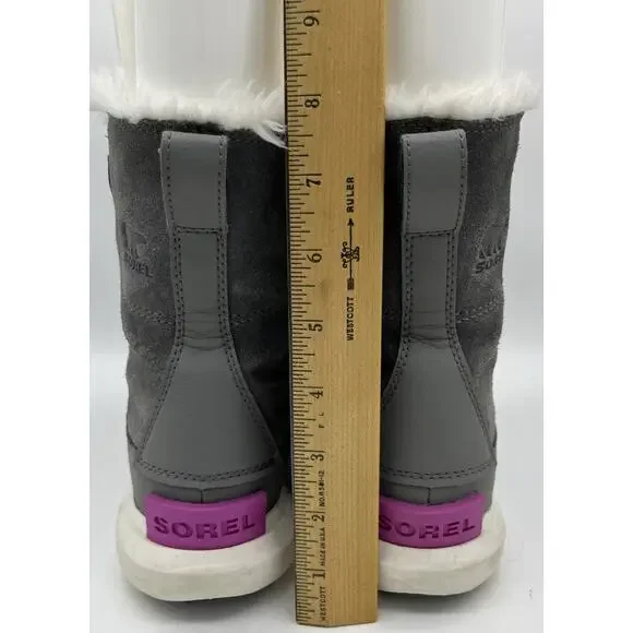 Sorel Kids Quarry Grey/Bright Lavender Explorer Lace WP Boot US 5 - Picture 5 of 13